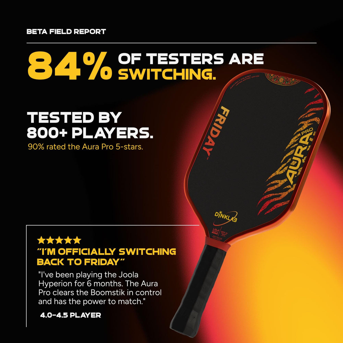 Friday AURA PRO x DinkLab Malaysia Limited Edition Pickleball Paddle