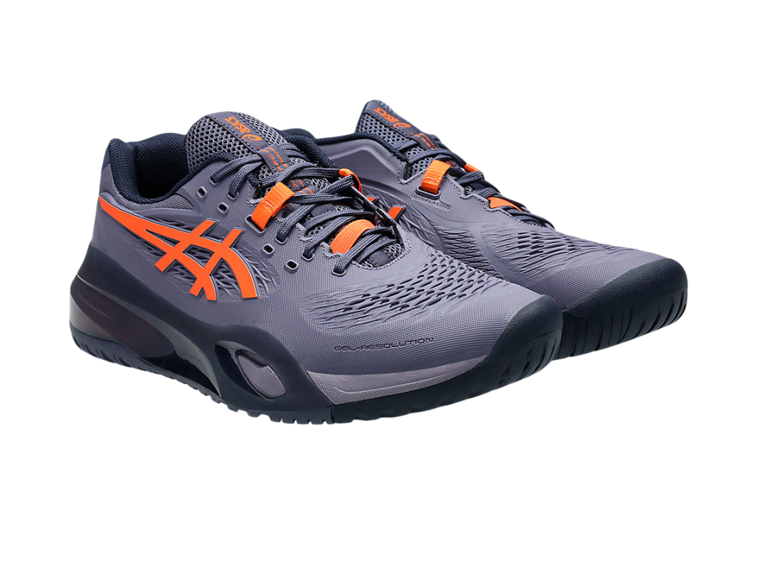 Asics Gel-Resolution X Greyish/Nova Orange Pickleball Shoes