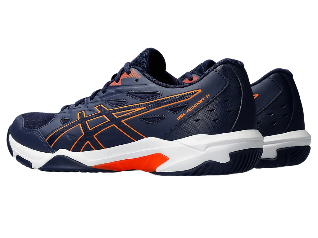 Asics Gel - Rocket 11 Peacoat / Shocking Orange Pickleball Shoes (Men)