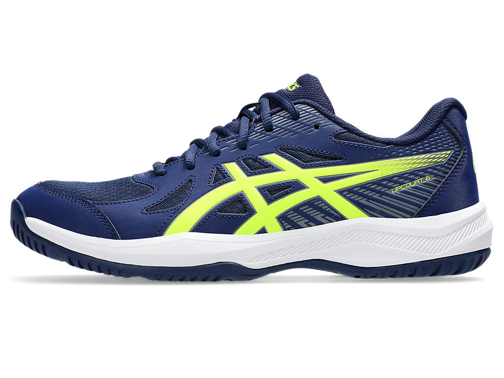 Asics Upcourt 6 Blue Expense / Safety Yellow Men's Pickleball Shoes