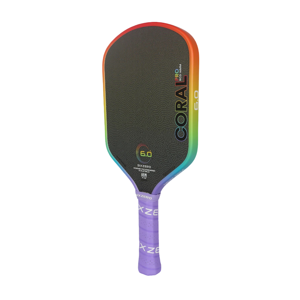 Six Zero Coral Rainbow Pro Pickleball Paddle - Limited Edition