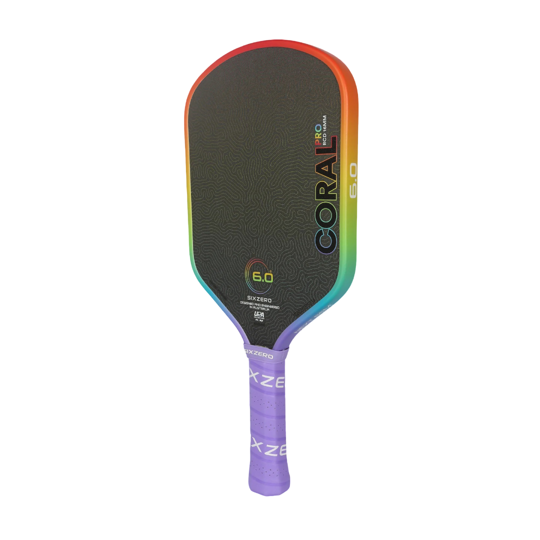 Six Zero Coral Rainbow Pro Pickleball Paddle - Limited Edition