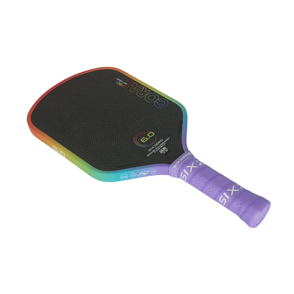 Six Zero Coral Rainbow Pro Pickleball Paddle - Limited Edition
