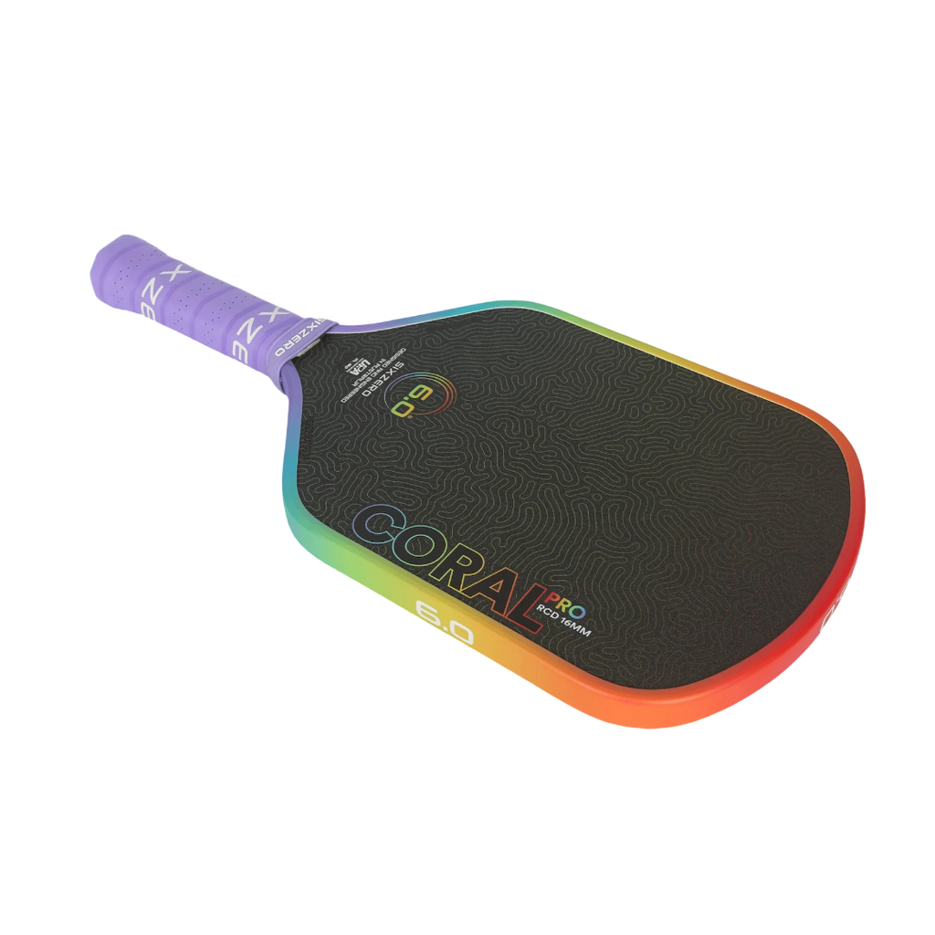 Six Zero Coral Rainbow Pro Pickleball Paddle - Limited Edition
