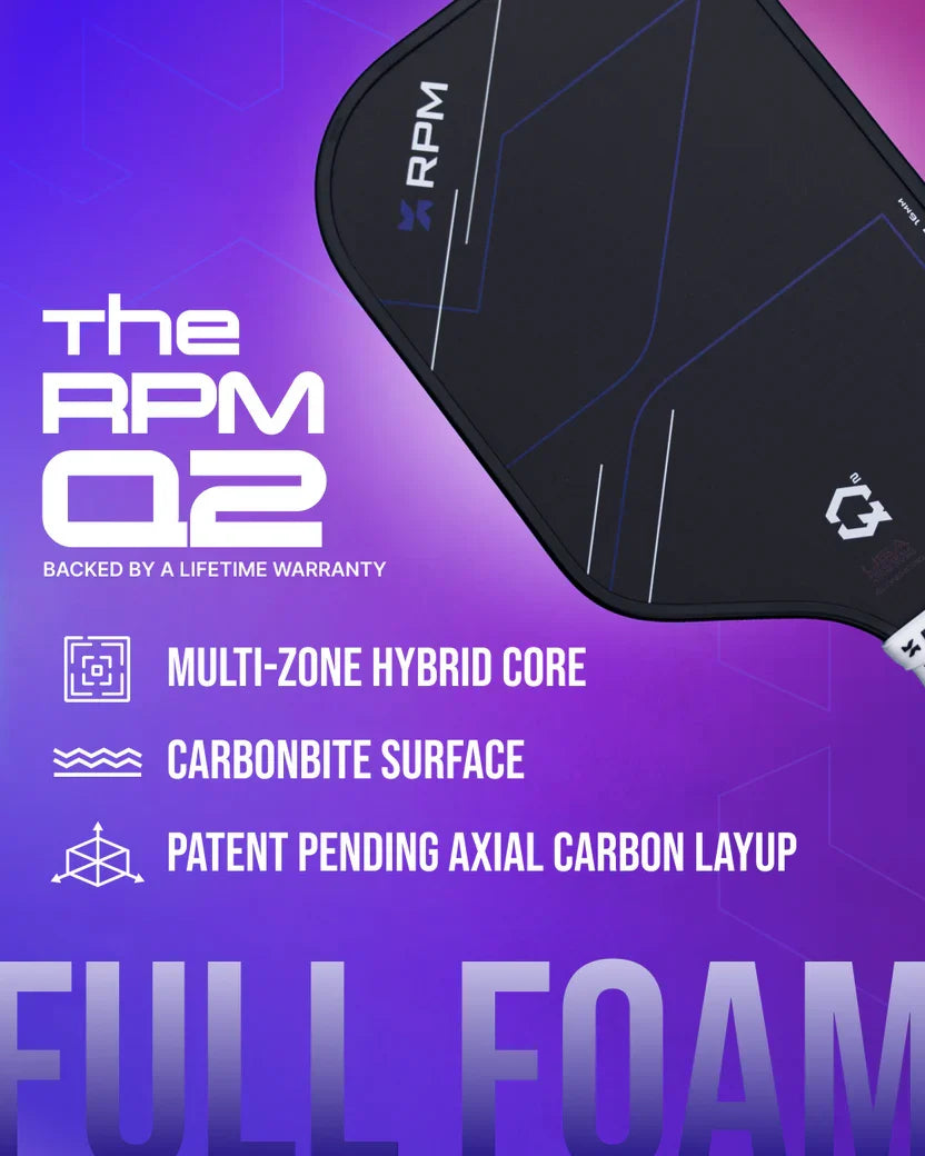 RPM Q2 Hybrid Flat Top Pickleball Paddle