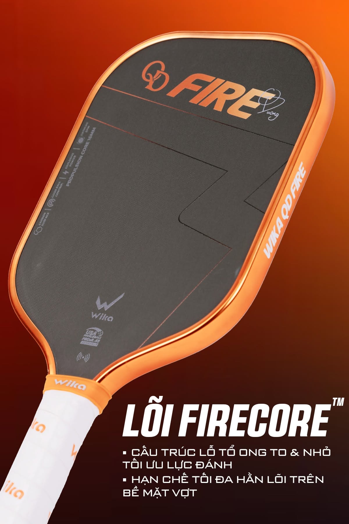 Wika Sports Quang Dương Fire Metallic Edition Pickleball Paddle