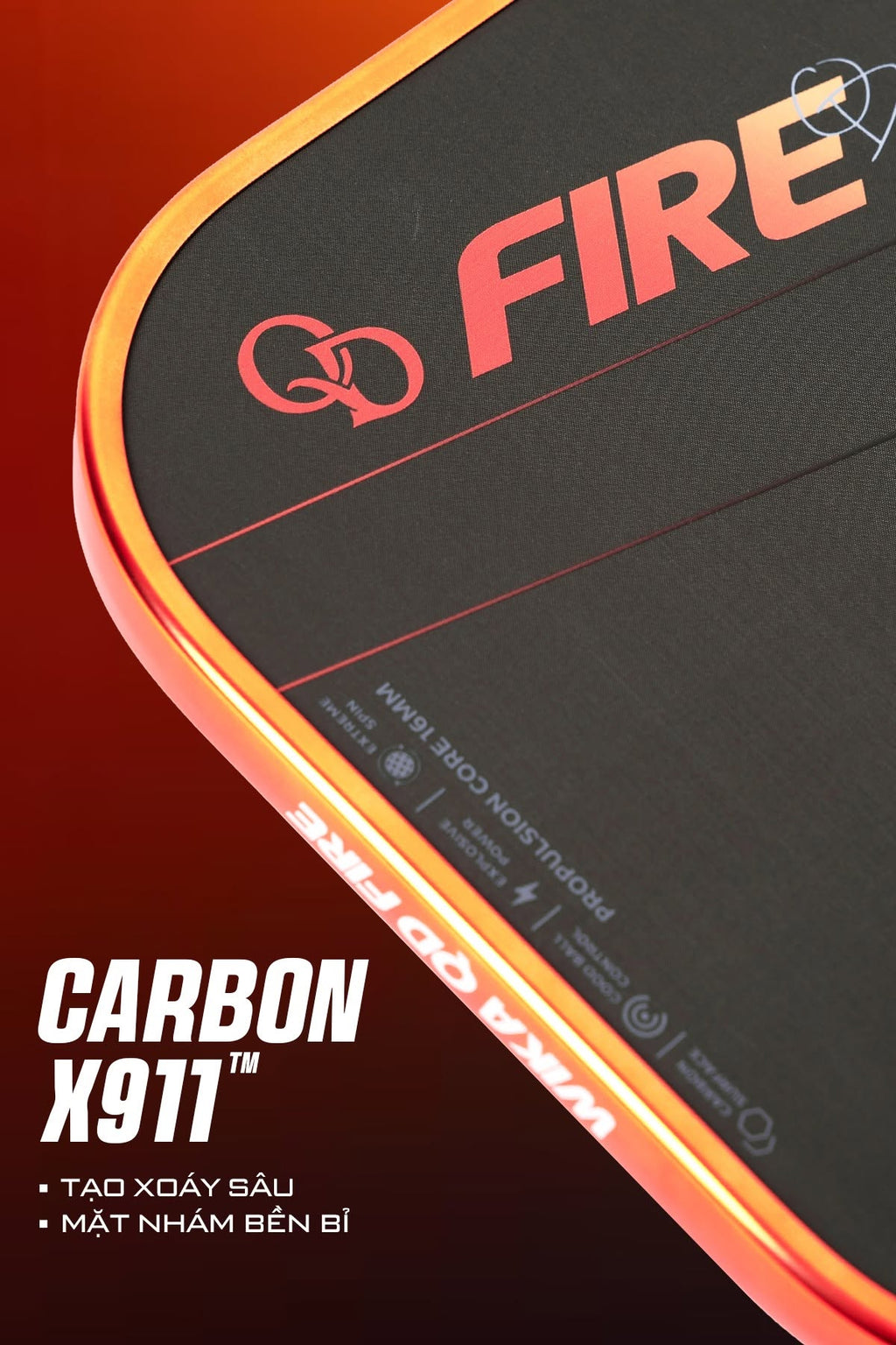 Wika Sports Quang Dương Fire Metallic Edition Pickleball Paddle