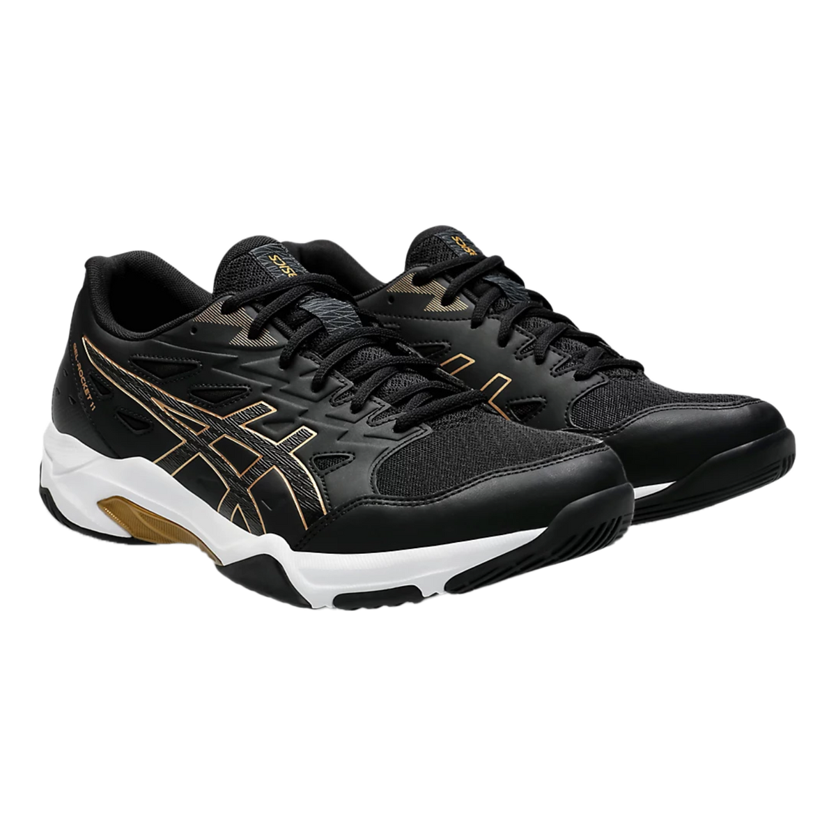 Asics Gel - Rocket 11 Black / Pure Gold Pickleball Shoes (Men)