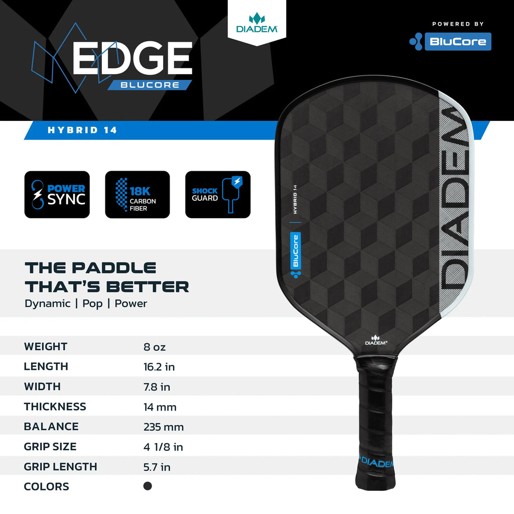Diadem Edge BluCore Hybrid Ultraviolet Edition Pickleball Paddle