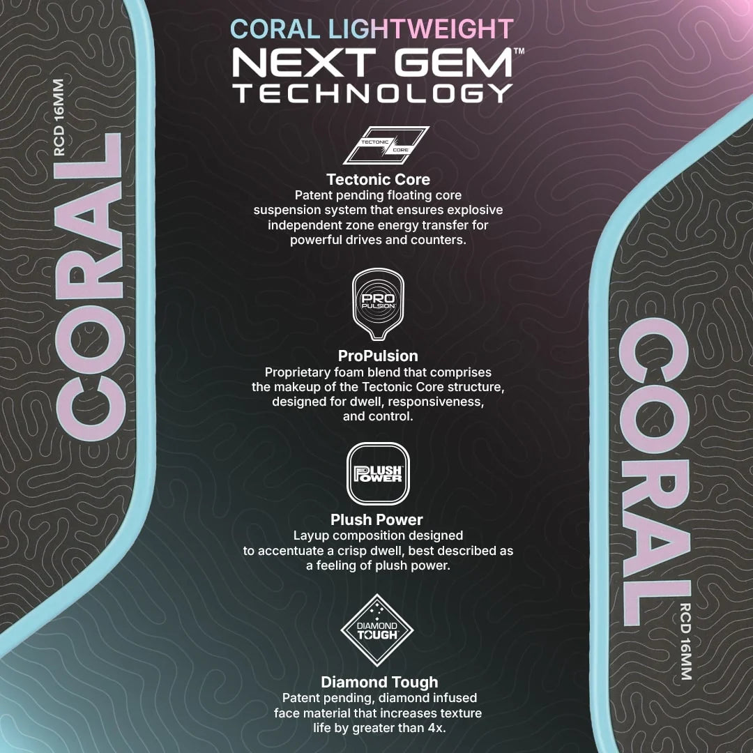 Six Zero Coral Lightweight Pickleball Paddle