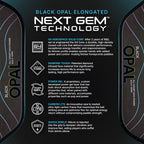 Six Zero Black Opal All Court Max Power RCD-E Pickleball Paddle