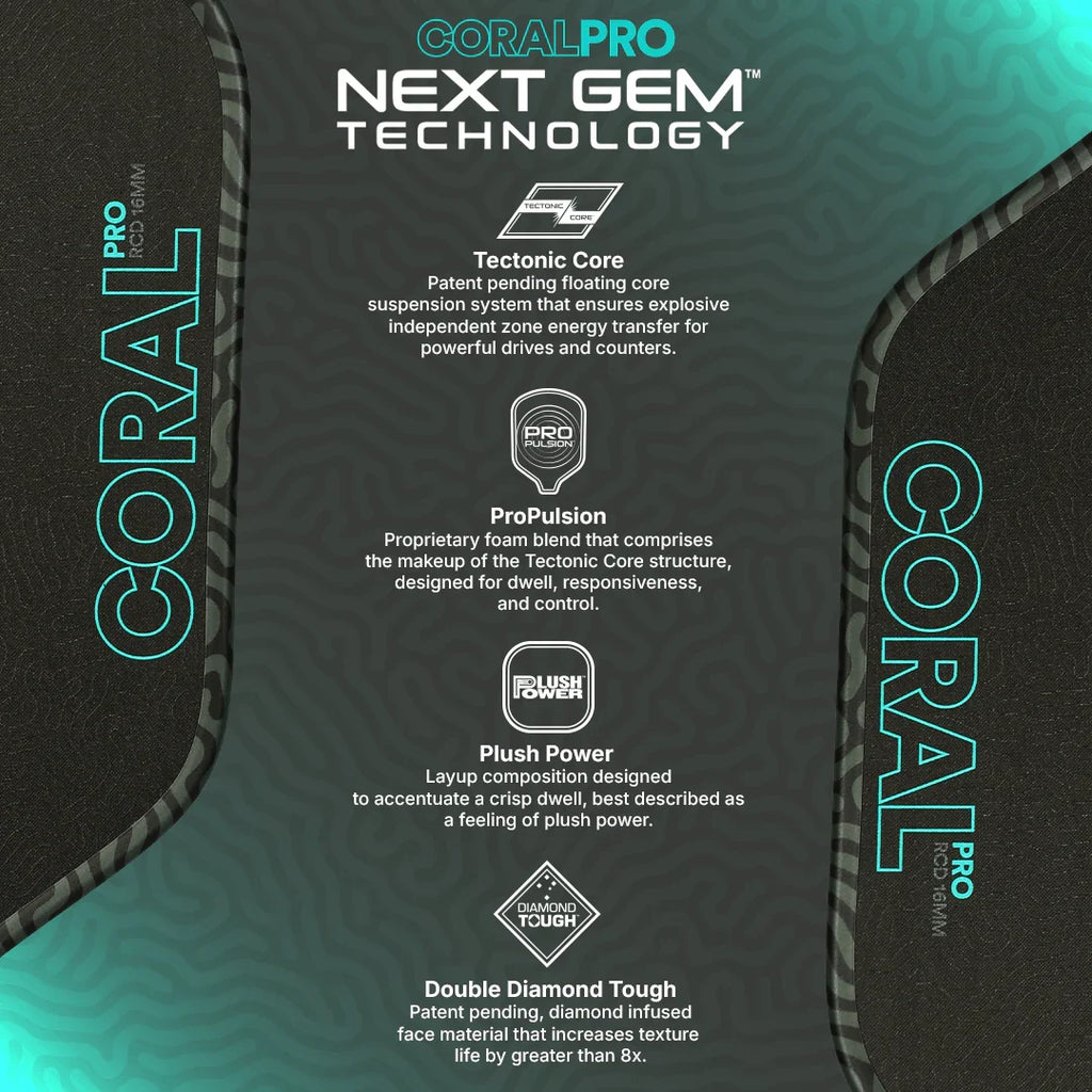 Six Zero Coral Pro RCD Pickleball Paddle