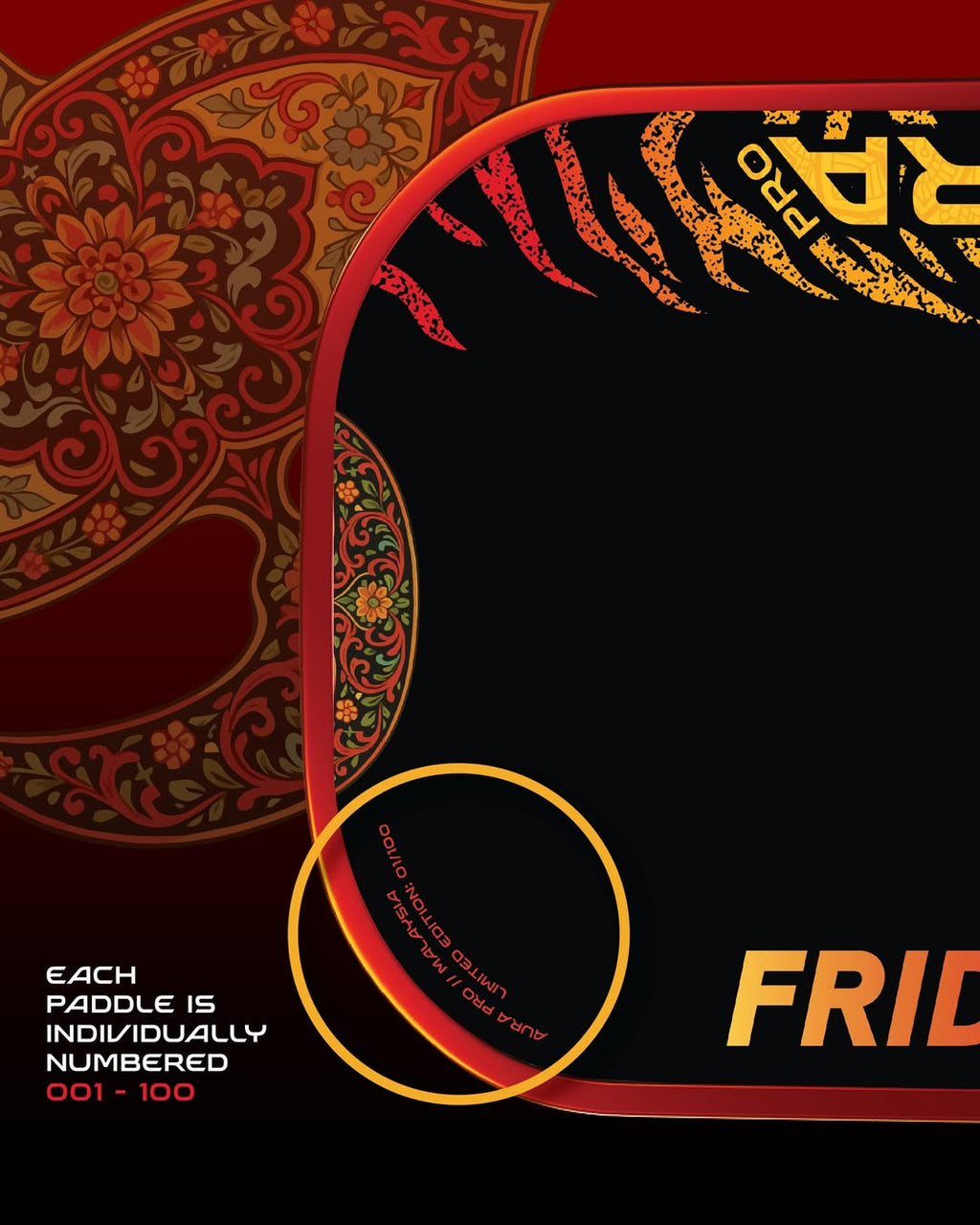 Friday AURA PRO x DinkLab Malaysia Limited Edition Pickleball Paddle