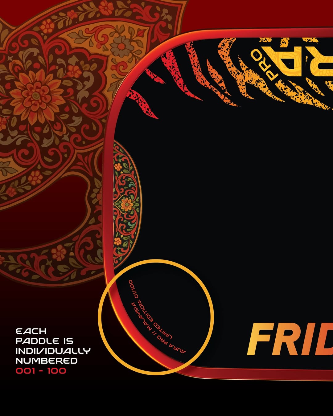 Friday AURA PRO x DinkLab Malaysia Limited Edition Pickleball Paddle