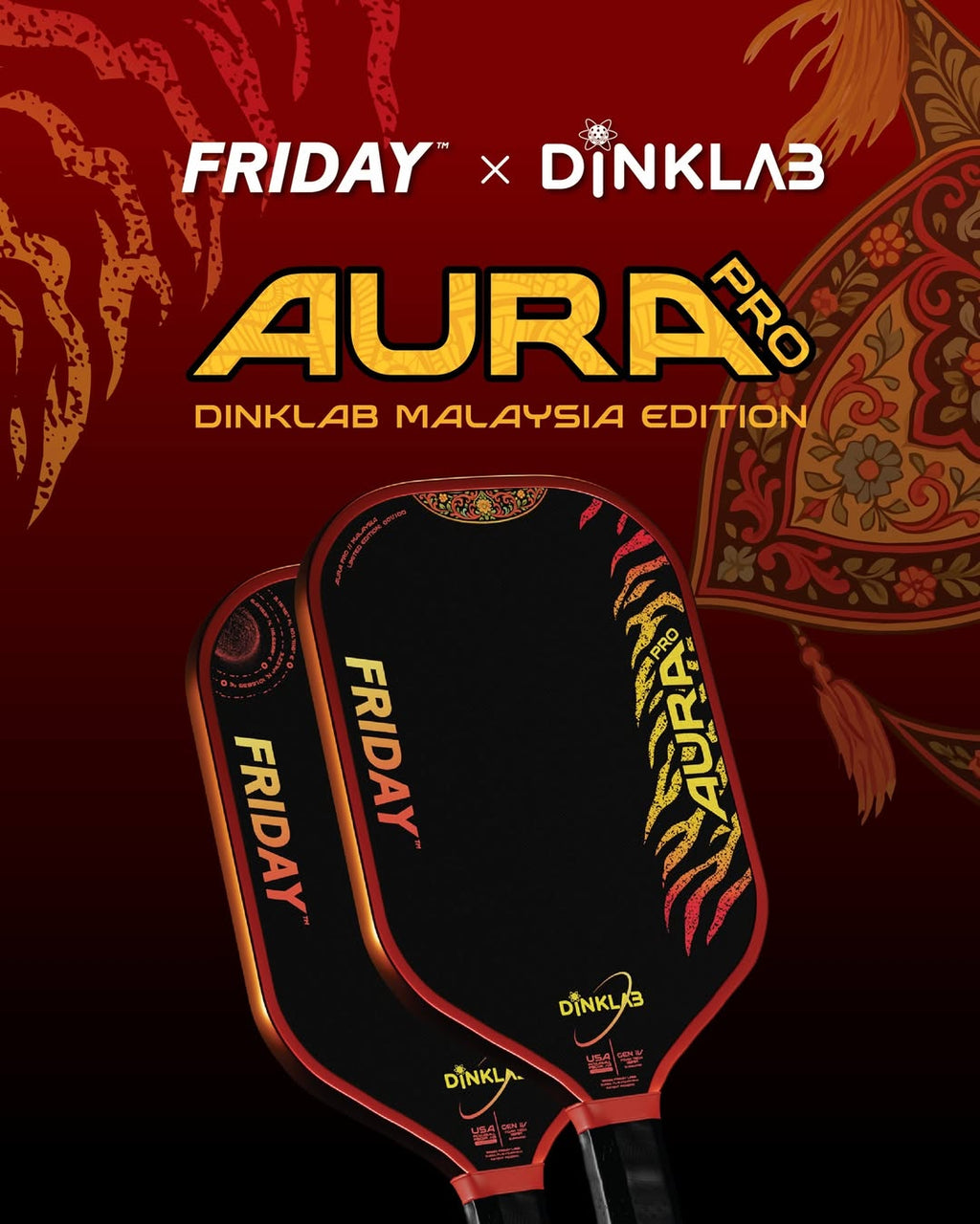 Friday AURA PRO x DinkLab Malaysia Limited Edition Pickleball Paddle