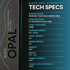 Six Zero Black Opal All Court Max Power RCD-E Pickleball Paddle