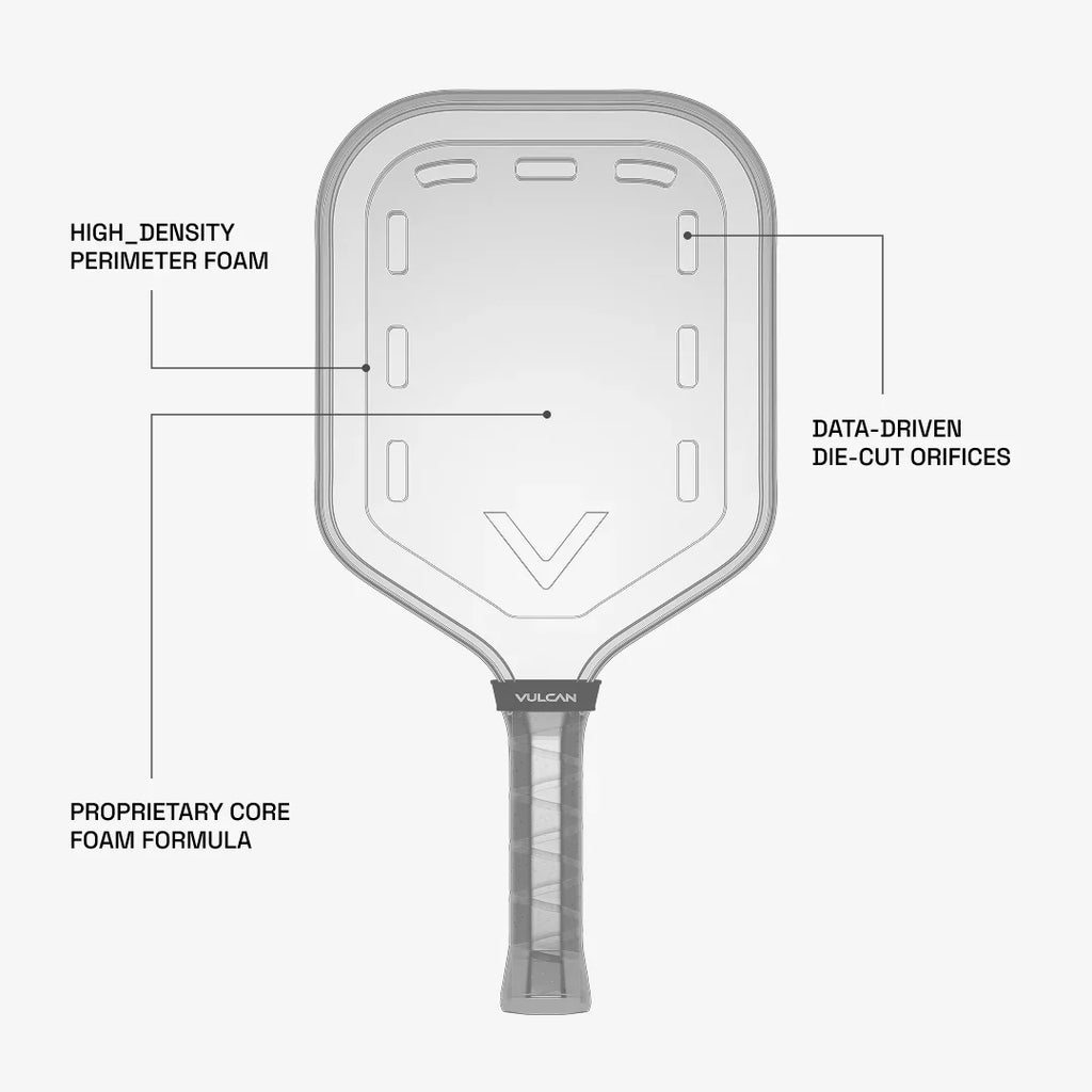 Vulcan Chapter 01 White Noise Pickleball Paddle | Widebody