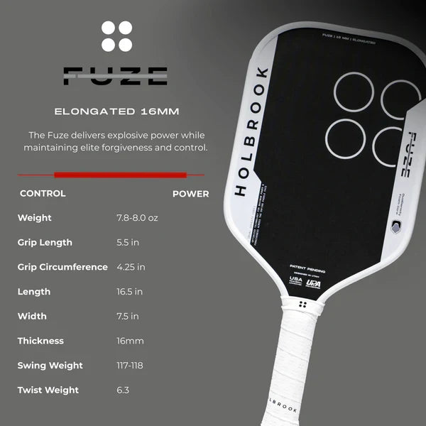 Holbrook The Blue Fuze Pickleball Paddle | Elongated