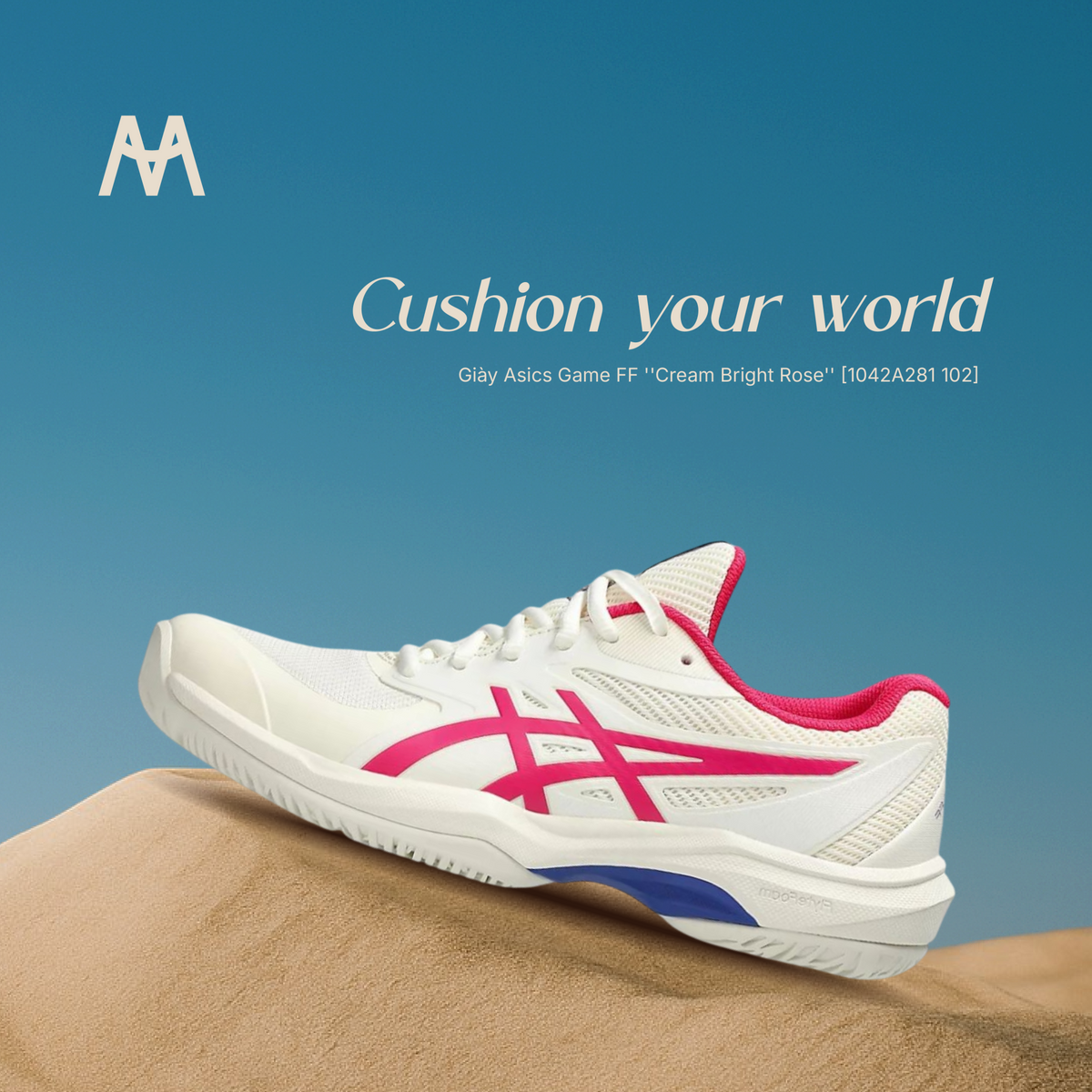 Asics Gel-Game FF Pickleball Shoes - Cream / Bright Rose