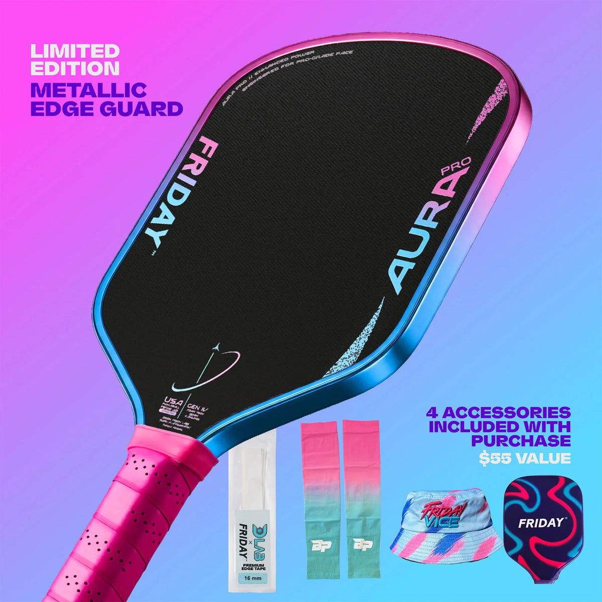 Friday AURA PRO VICE Metallic Colorways Pickleball Paddle