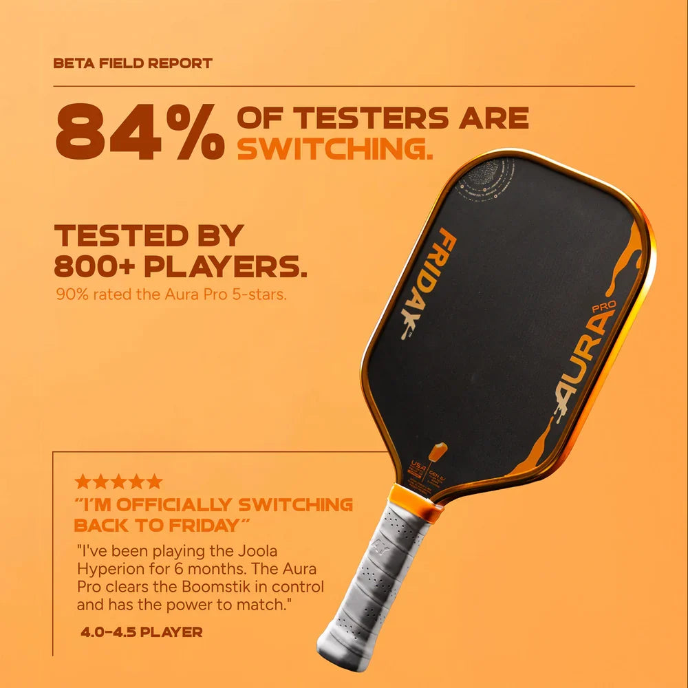 Friday AURA PRO Metallic Orange Creamsicle Kit Pickleball Paddle