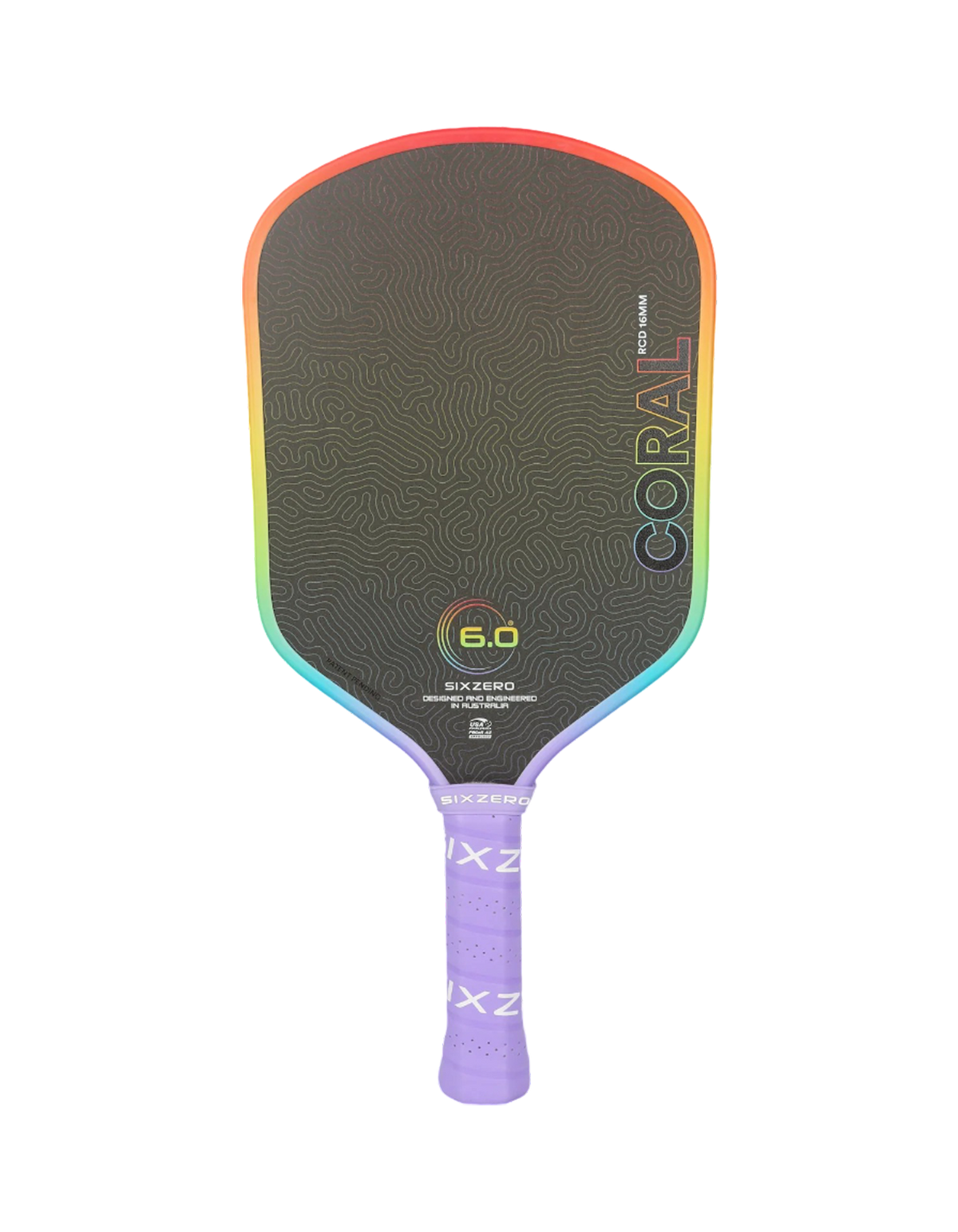 Six Zero Coral Rainbow Standard Pickleball Paddle