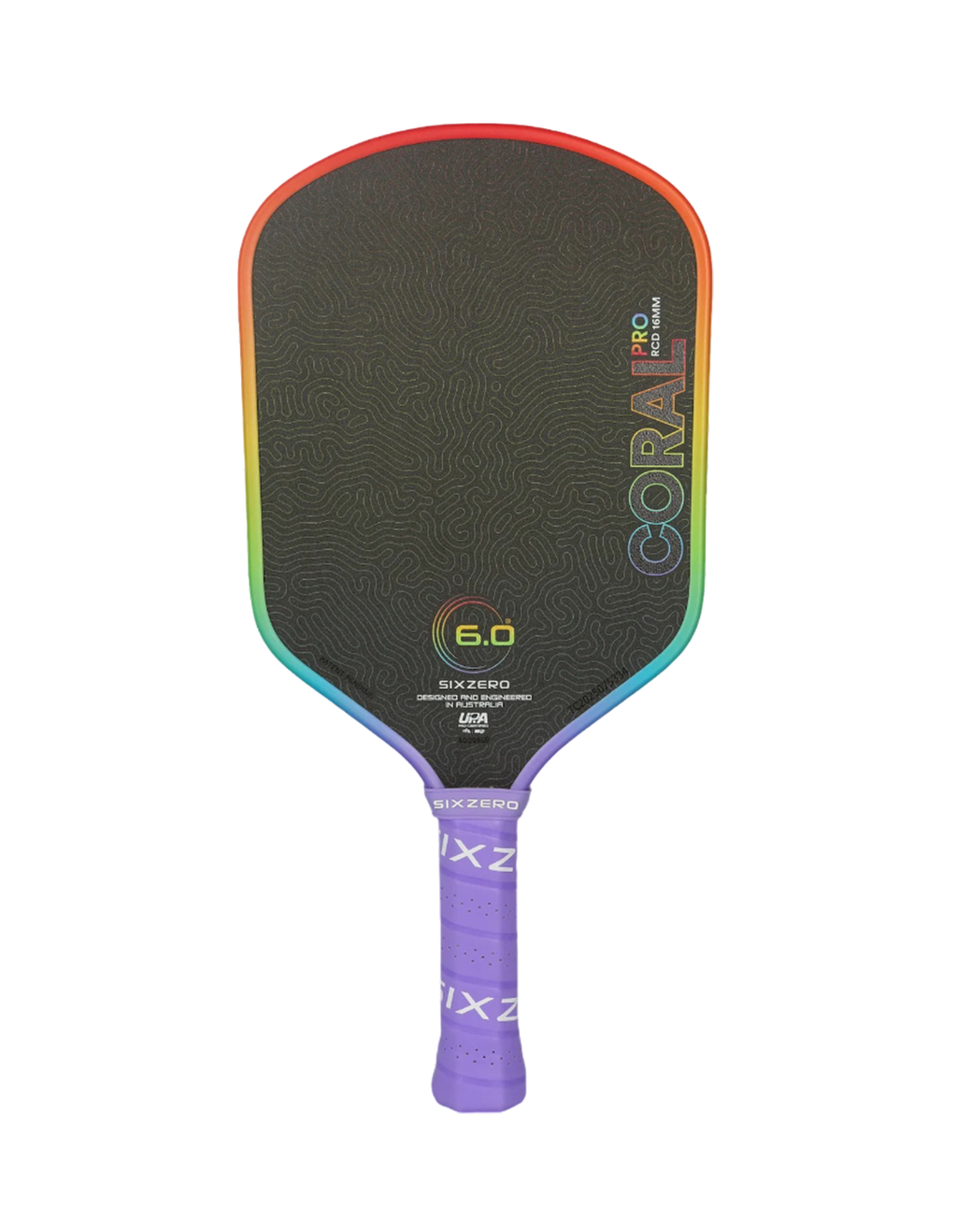 Six Zero Coral Rainbow Pro Pickleball Paddle - Limited Edition