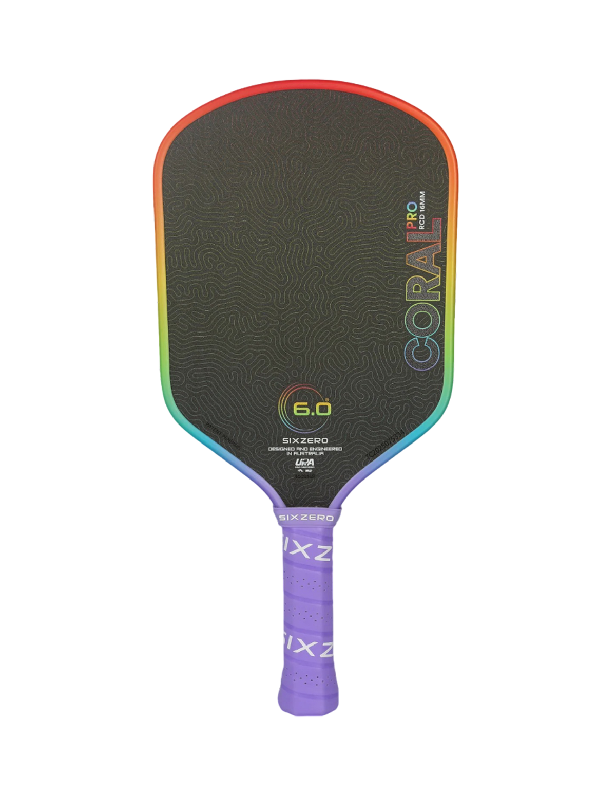 Six Zero Coral Rainbow Pro Pickleball Paddle - Limited Edition