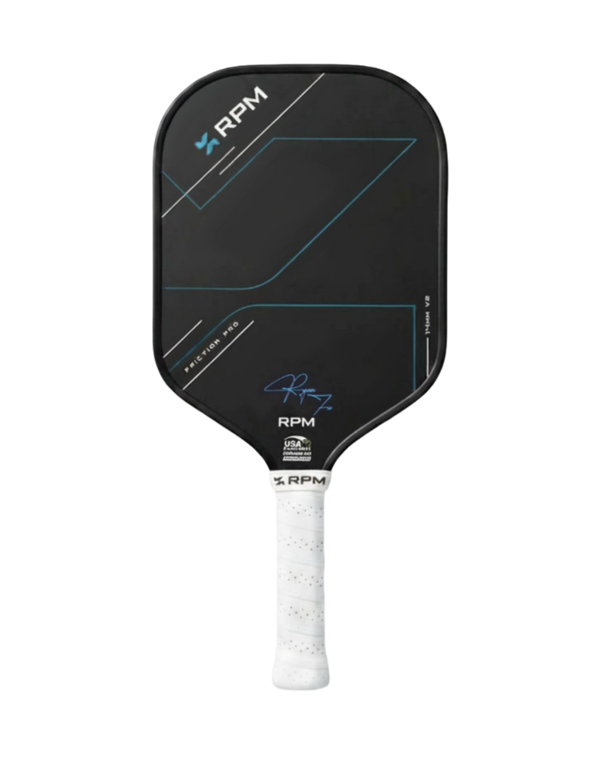 RPM FRICTION PRO 14MM Hybrid Flat Top V2 Ryan Fu Signature Pickleball Paddle