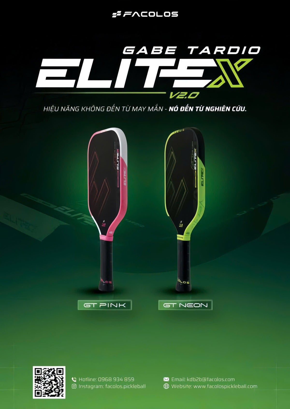 Facolos EliteX v2.0 Gabe Tardio Edition Pickleball Paddle